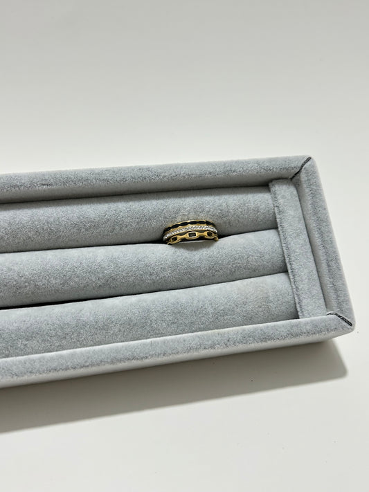 Carter Accessories Altın Renk Taş Detaylı Modern Yüzük