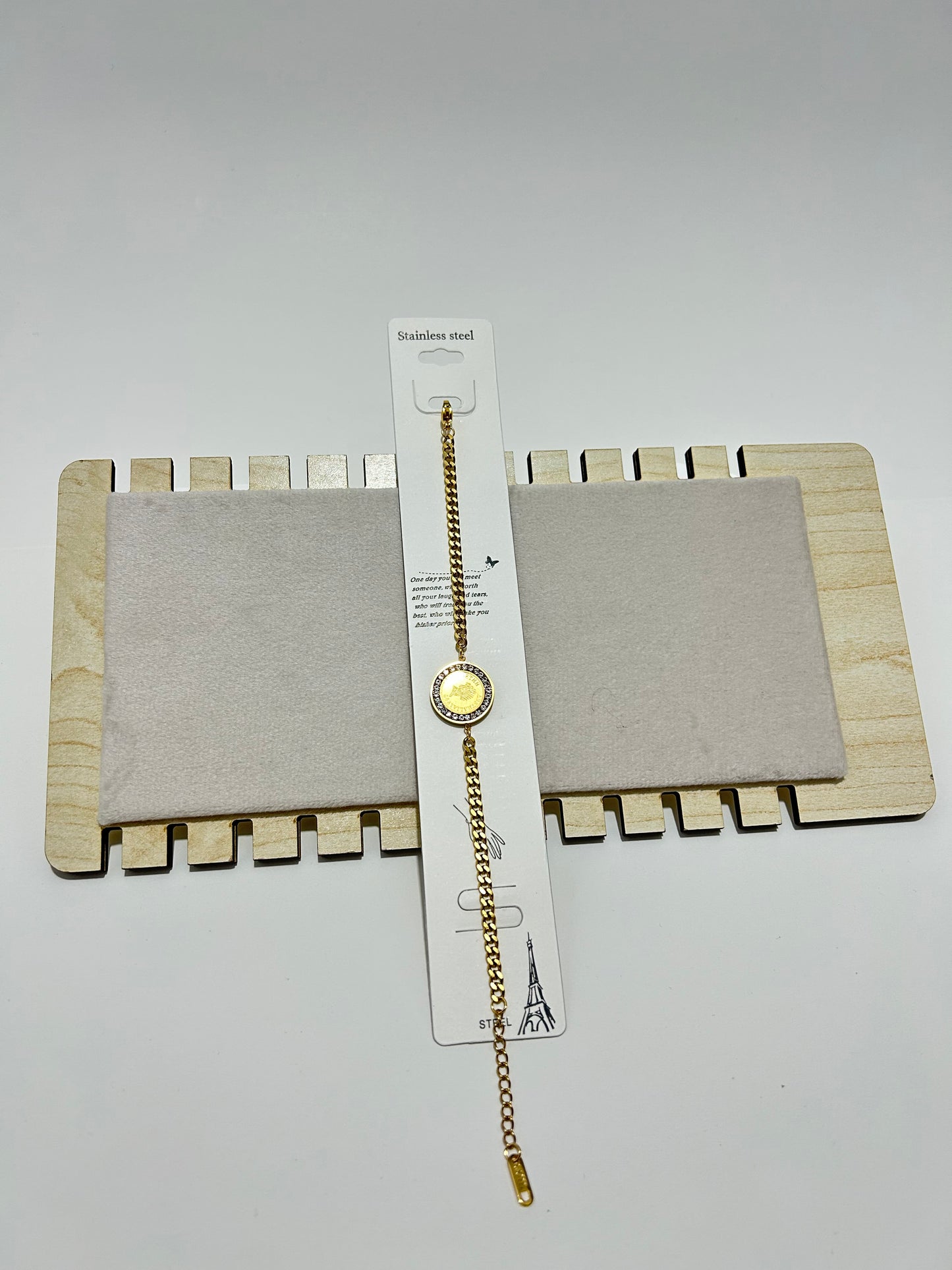 Altın Güneş Figürlü Paslanmaz Çelik Bileklik