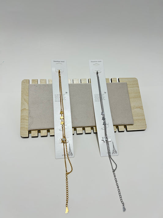 Yıldız Figürlü Paslanmaz Çelik Halhal – Altın & Gümüş Renk