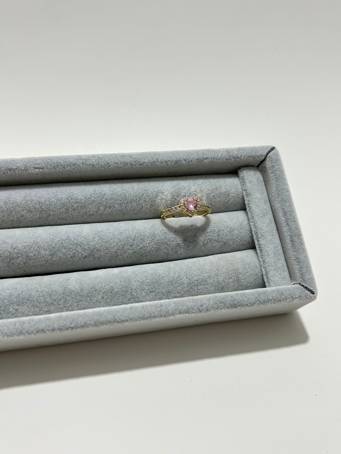 Carter Accessories Pembe Kalp Taşlı Zarif Yüzük