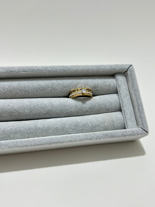 Carter Accessories Altın Renk Tek Taşlı Zarif Yüzük