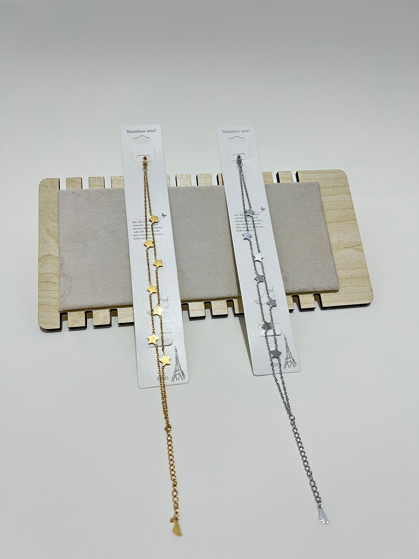 Yıldız Figürlü Paslanmaz Çelik Halhal – Altın & Gümüş Renk