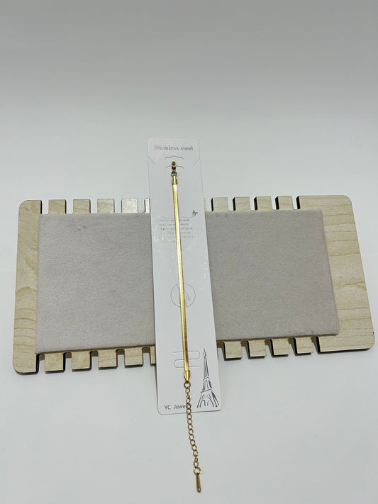 Altın İtalyan Ezme Paslanmaz Çelik Bileklik