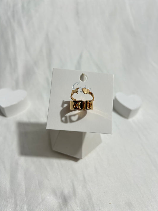 Carter Accessories Altın Renk Fiyonk Detaylı Ayarlanabilir Yüzük