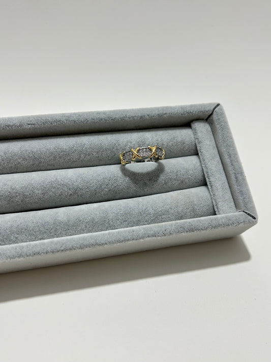 Carter Accessories İki Renkli Taşlı Zarif Yüzük